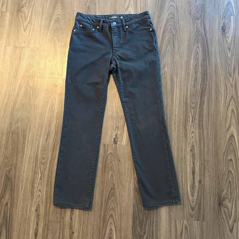 Ralph Lauren Black Label Womens Straight Leg Jeans Size 6 Black Denim Classic